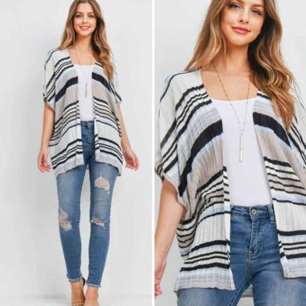 V‎ ery j LIGHTWEIGHT SLEEVELESS/SHORT-SLEEVE CARDIGAN /KIMONO